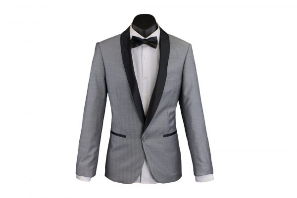 Fine Texture Silver Grey Tuxedo Jacket 