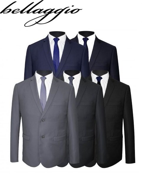 NEW BALLAGGIO MENS BUSINESS FORMAL PLAIN SLIM FIT SUIT JACKET AND TROUSERS